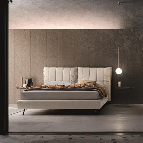 Ally Cotton Linen Adjustable Headboard Modern Bed Frame